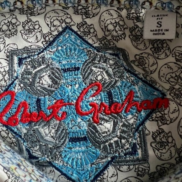 ROBERT GRAHAM Hopkins Skull Print Long Sleeve Button Down Shirt Classic Fit - S - Picture 4 of 16